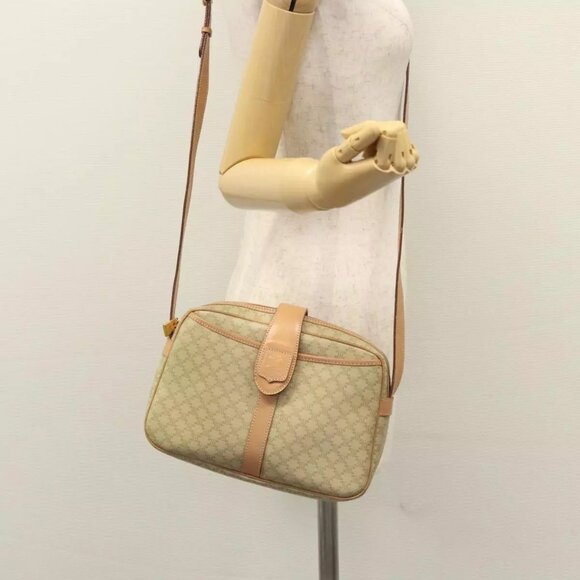 CELINE Macadam Canvas Shoulder Bag Beige Gold Auth mr1099 - Picture 14 of 16